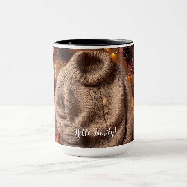 Gemütlicher Herbstkraut, Blätter, Pinecones Pumpki Tasse (Zentrum)