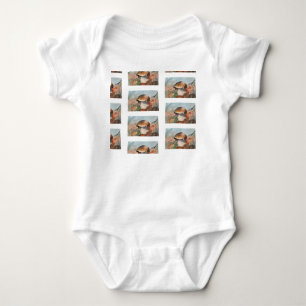 Gemütlicher Herbstmuschel Wasserfarbe - Waldbodenb Baby Strampler