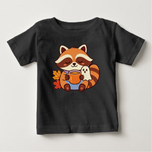 Gemütlicher Herbstwaschbär mit süßem Geist & warme Baby T-shirt