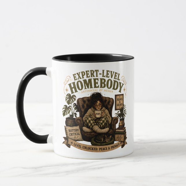 Gemütlicher Introvertierter Lebensstil Tasse (Links)