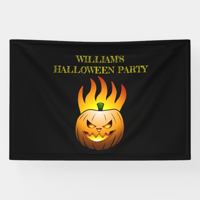 Gemütlicher Jack o'lantern Halloween Pumpkin Banner (Horizontal)