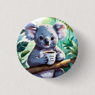 Gemütlicher Jungle Koala-Kaffee Button