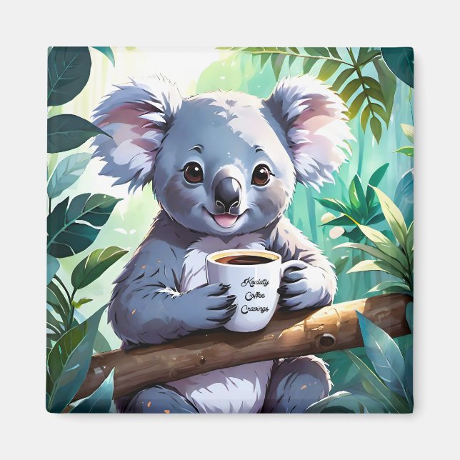 Gemütlicher Jungle Koala-Kaffee Magnet (Vorne)