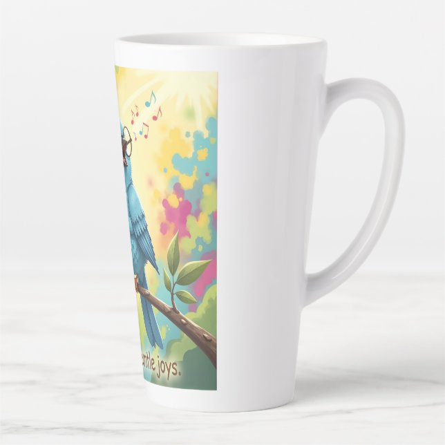 Gemütlicher Kaffee-Latte-Becher für Vogelfreunde  Milchtasse (Rechts)