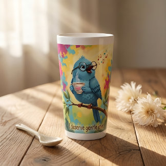 Gemütlicher Kaffee-Latte-Becher für Vogelfreunde Milchtasse