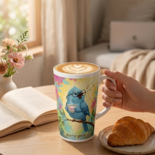 Gemütlicher Kaffee-Latte-Becher für Vogelfreunde Milchtasse