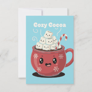 Gemütlicher Kakao süßer Kawaii Heiße Schokolade We Dankeskarte