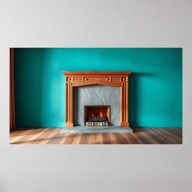 Gemütlicher Kamin Poster (Vorne)