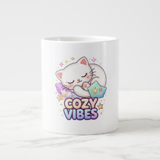 Gemütlicher Katzenaufkleber | Süße schlafende Katz Jumbo-Tasse
