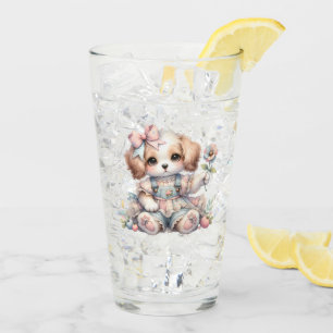 Gemütlicher Kawaii Cottagecore Farmcore Welpen-Sti Glas