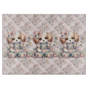 Gemütlicher Kawaii Cottagecore Farmcore Welpen-Sti Schneidebrett