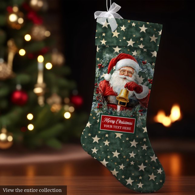 Gemütlicher klassischer Santa Claus Strumpf mit Ih Großer Weihnachtsstrumpf (Cozy Classic Santa Claus Stocking with Your Name Gift)