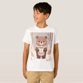 Gemütlicher kleiner Bär und heißer Cocoa bleibe T-Shirt