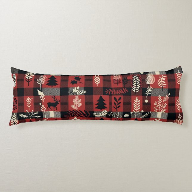 Gemütlicher Komfort - Rot und Schwarz Buffalo Kari Seitenschläferkissen (Vorderseite)