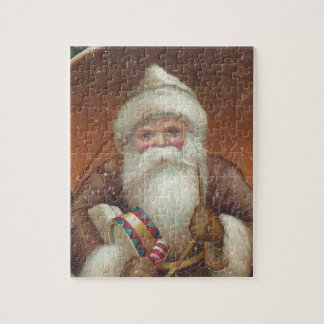 Gemütlicher ländlicher Vintage-Weihnachtsmann rust Puzzle