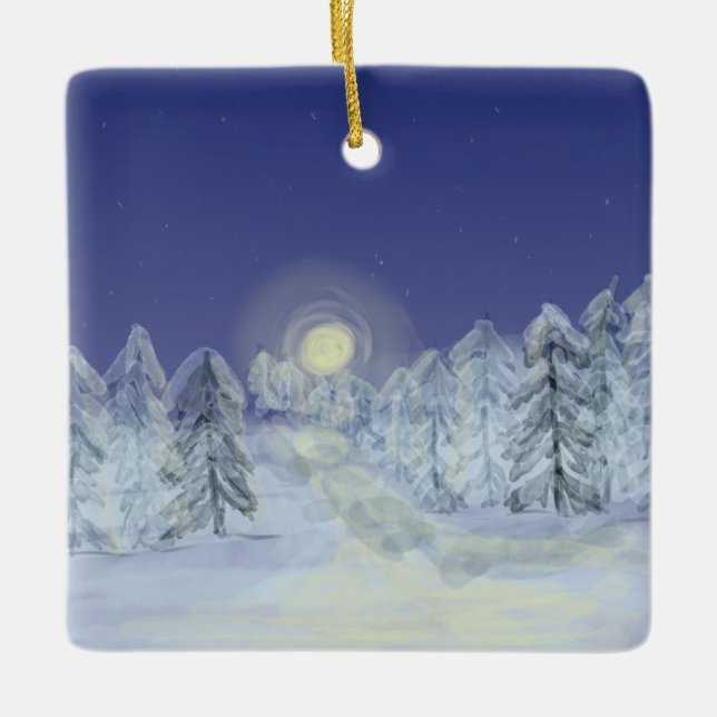 Gemütlicher Landschaftsschmuck Keramikornament (Vorderseite)