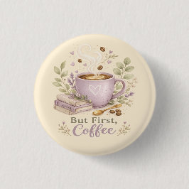 Gemütlicher Lavendel-Wasserfarbe-Kaffee Button