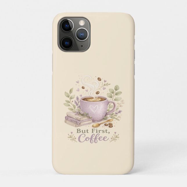 Gemütlicher Lavendel-Wasserfarbe-Kaffee Case-Mate iPhone Hülle (Rückseite)