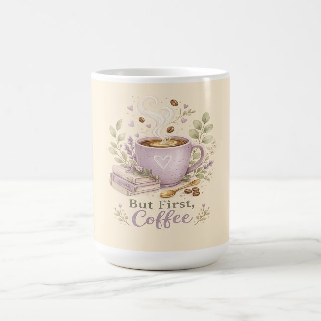Gemütlicher Lavendel-Wasserfarbe-Kaffee Kaffeetasse (Mittel)