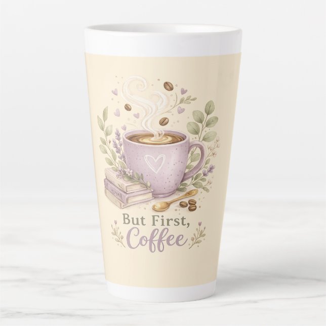 Gemütlicher Lavendel-Wasserfarbe-Kaffee Milchtasse (Vorderseite)