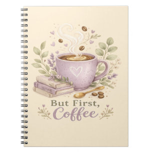 Gemütlicher Lavendel-Wasserfarbe-Kaffee Notizblock
