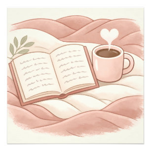Gemütlicher Lesemoment - Kaffee- und Buchliebhaber Fotodruck