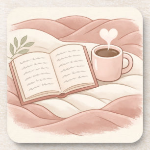 Gemütlicher Lesemoment - Kaffee- und Buchliebhaber Getränkeuntersetzer