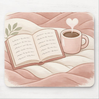 Gemütlicher Lesemoment - Kaffee- und Buchliebhaber Mousepad