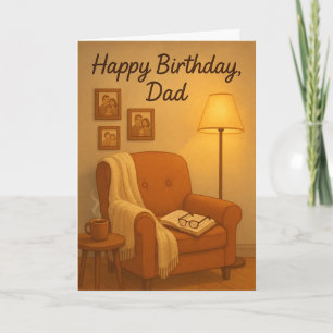 Gemütlicher Lesesessel „Alles Gute zum Geburtstag, Karte