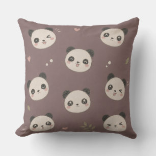 Gemütlicher Lila Panda Kissen