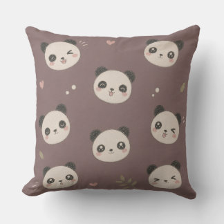 Gemütlicher Lila Panda Kissen