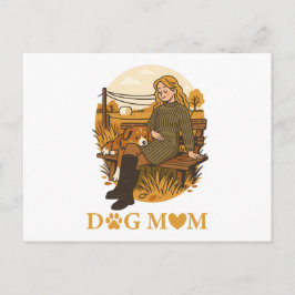 Gemütlicher Moment der Hunde-Mama mit ihrem Beglei Postkarte