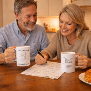 "Gemütlicher Morgen" Kaffee-Krätsel-Puzzle Kaffeetasse
