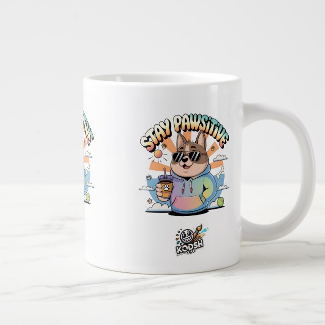 Gemütlicher Morgencafe-Becher Jumbo-Tasse (Rechts)