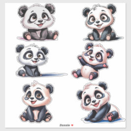 Gemütlicher niedlicher Cartoon Pandas Aufkleber