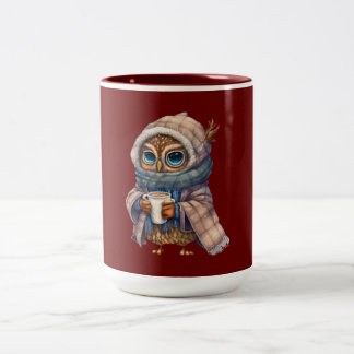 Gemütlicher Owl-Kaffee Zweifarbige Tasse