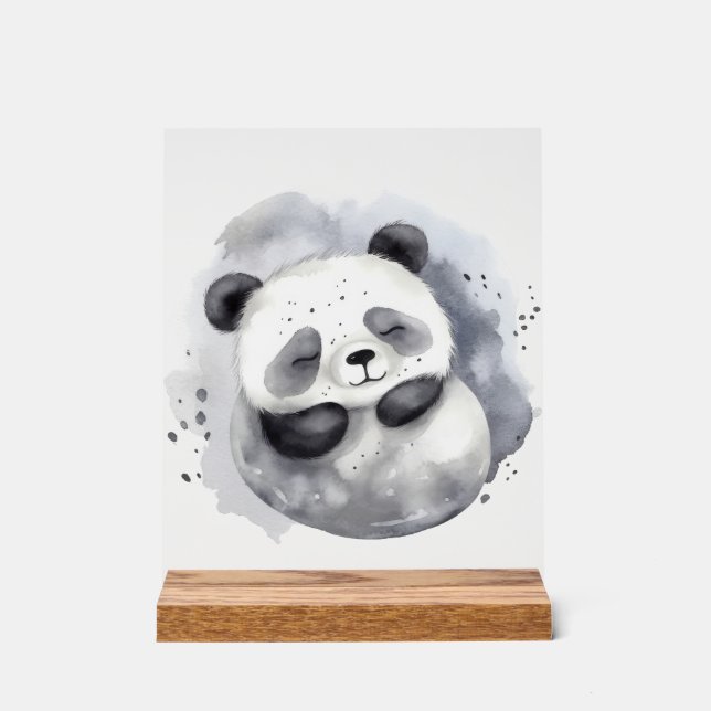 Gemütlicher Panda Acrylschild (Vorderseite)