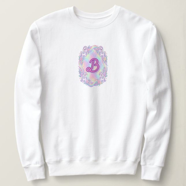 Gemütlicher Pastell-Einhorn-Fliesepullover Sweatshirt (Design vorne)