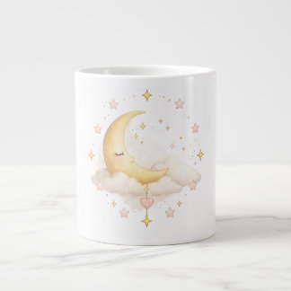 Gemütlicher Pastellmond und Sterne Cute Träumerisc Jumbo-Tasse