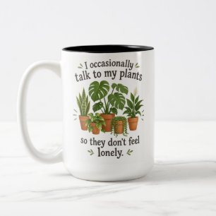 Gemütlicher Pflanzen-Elternteil-Sprech-mit-meinen- Zweifarbige Tasse