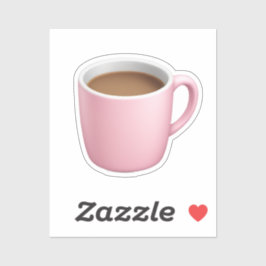 Gemütlicher Pink Tasse Emoji Aufkleber