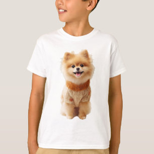 Gemütlicher Pomeranian-Welpe Herbstpullover Kinder T-Shirt