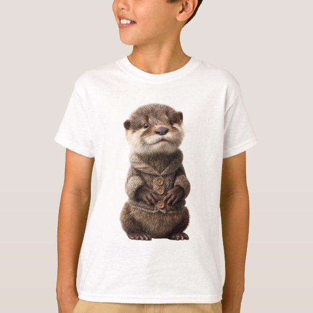 Gemütlicher Pullover Baby Otter Kinder (Vorderseite)
