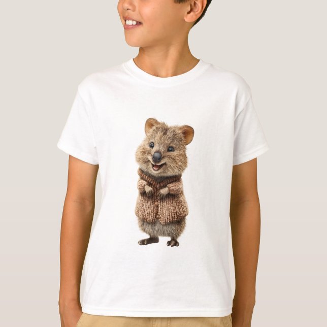 Gemütlicher Pullover Lachender Quokka Kinder (Vorderseite)