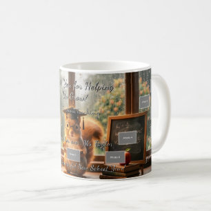 Gemütlicher Regentag-Eichhörnchen-Lehrer-Schätzung Kaffeetasse