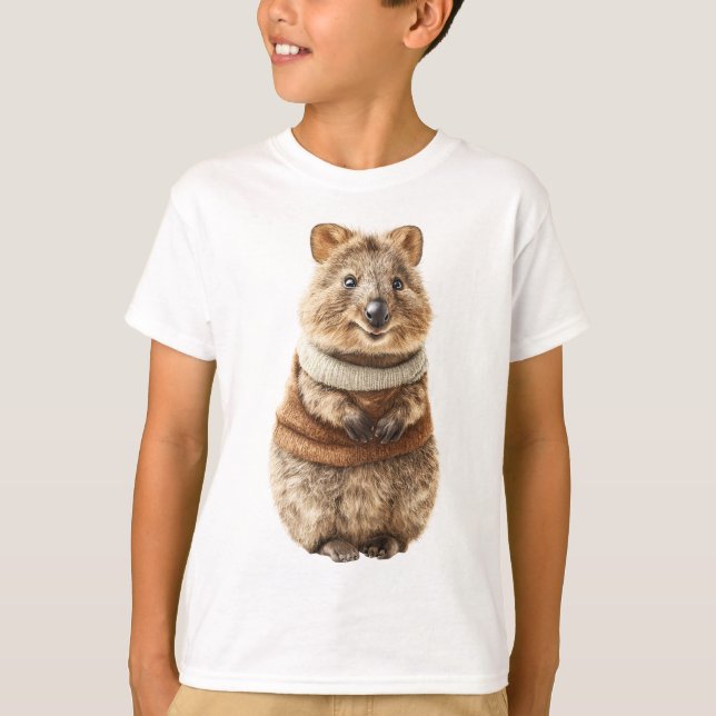 Gemütlicher Rollkragenpullover Quokka Kinder T-Shirt (Vorderseite)