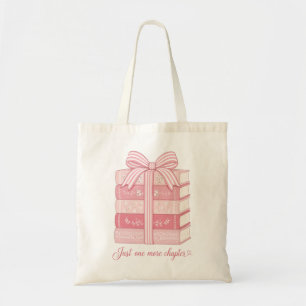 Gemütlicher rosa Bücherstapel - nur noch ein Kapit Tragetasche