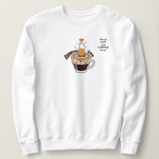 Gemütlicher Rustikaler Katzen-Café-Liebhaber Lusti Sweatshirt (Design vorne)