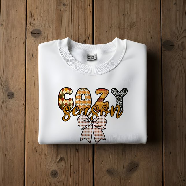 Gemütlicher Saison Cute Karo-Schleife Herbst Sweat Sweatshirt (Von Creator hochgeladen)