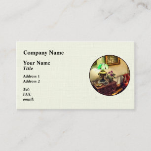 Gemütlicher Salon mit Blume Petal Lamp Visitenkarte